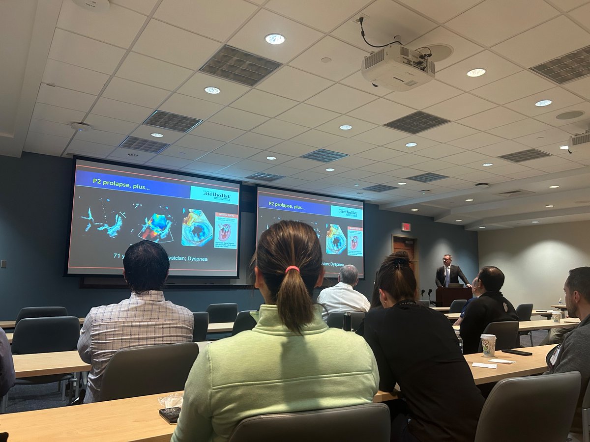 Great grand rounds at @PittCardiology by @SLittleMD  discussing interventional echocardiography and new interventional techniques emerging in the field. Grateful to be learning from the experts on a daily basis to do the best for our patients @UPMC