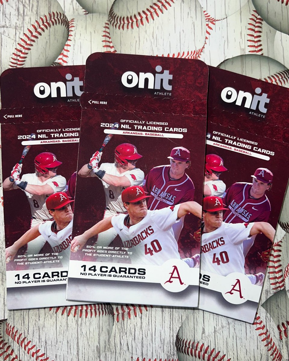 AlumniHallUARK's tweet photo. Calling all Razorbacks Baseball fans! Don't miss out on the NEW restock of 2024 NIL trading cards ⚾️ Limited quantity availability. 10% of packs have signed cards! Grab yours before we host Regionals at Baum! #RazorbacksBaseball #TradingCards
https://t.co/Nky63stKr5 https://t.co/5cph5EnG6Y