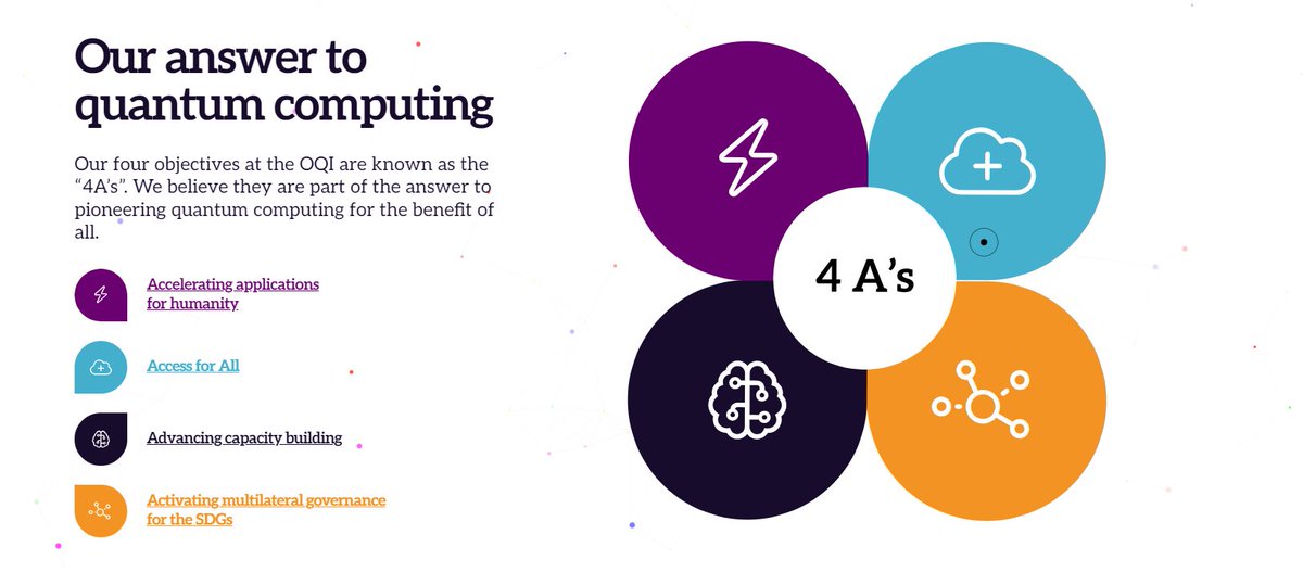 The <a href="/OQI_at_CERN/">Open Quantum Institute (OQI)</a> operations kicked off last March. 

Here are its four objectives: 

- Access to All
- Advancing capacity building
- Accelerating application for humanity
- Activating multilateral governance for the #GlobalGoals

More information: oqi.gesda.global