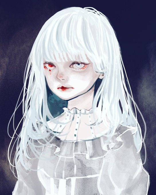 「red eyes white hair」 illustration images(Latest)｜3pages