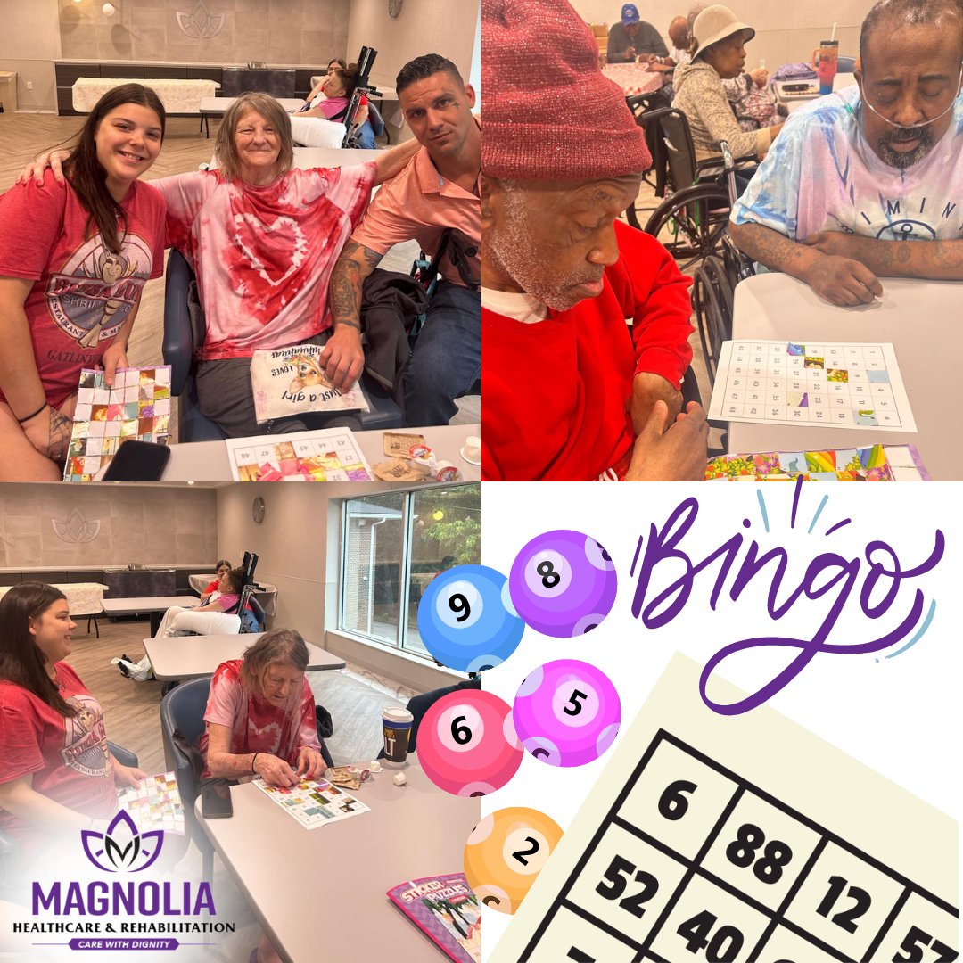 Fun and games at Magnolia! Our residents had a blast playing picture bingo and making wonderful memories together. #MagnoliaHealthAndRehab #PictureBingo #JoyfulMoments