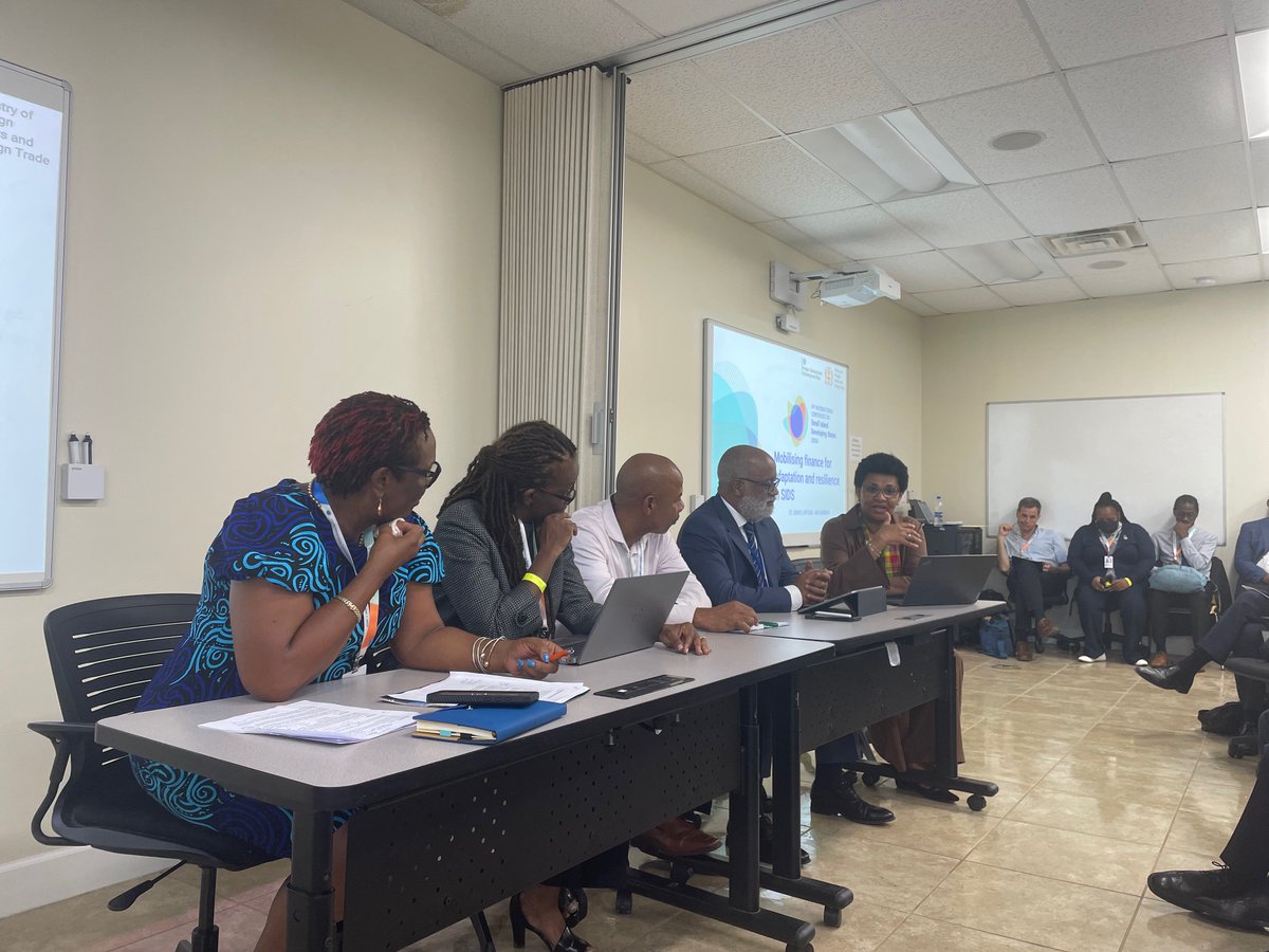At the #SIDS4 event by <a href="/FCDOGovUK/">Foreign, Commonwealth & Development Office</a> <a href="/mfaftja/">Ministry of Foreign Affairs and Foreign Trade, GOJ</a>, GCF highlighted its commitment to mobilising adaptation finance across SIDS— spurring country-owned investment platforms to crowd in private finance for resilience and maximise #climateaction impact.