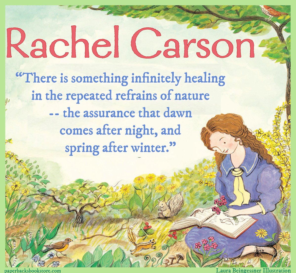 Paperbacks_Plus's tweet photo. “Those who contemplate the beauty of the earth find reserves of strength that will endure as long as life lasts.” ~Rachel Carson (1907–1964)
#RachelCarson #SilentSpring #contemplatebeauty #beauty #beautyoftheearth #reservesofstrength #strength #enduringstrength #lifelong #books https://t.co/BZd6L9Papc