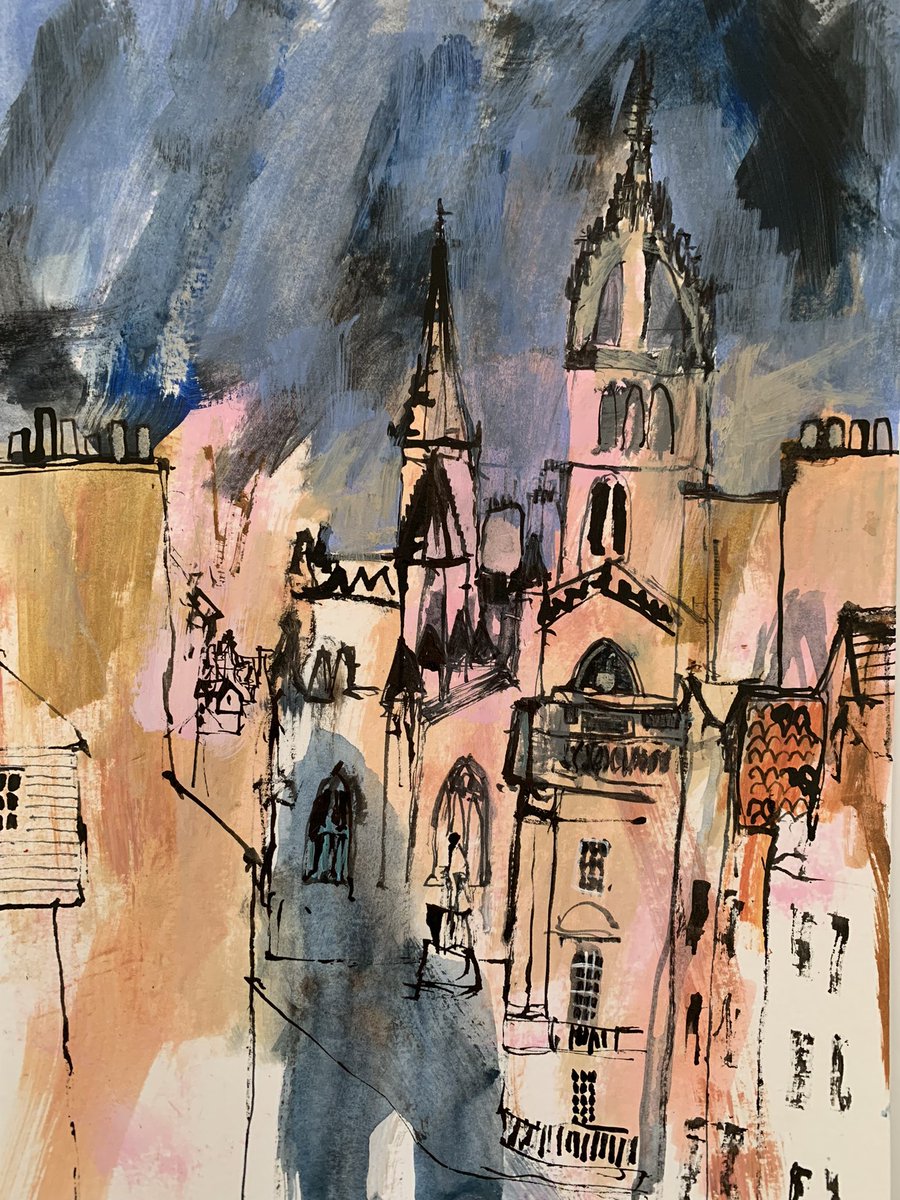 The Royal Mile, Edinburgh (ink and acrylic on paper 21 x 29.7 cm) #Edinburgh