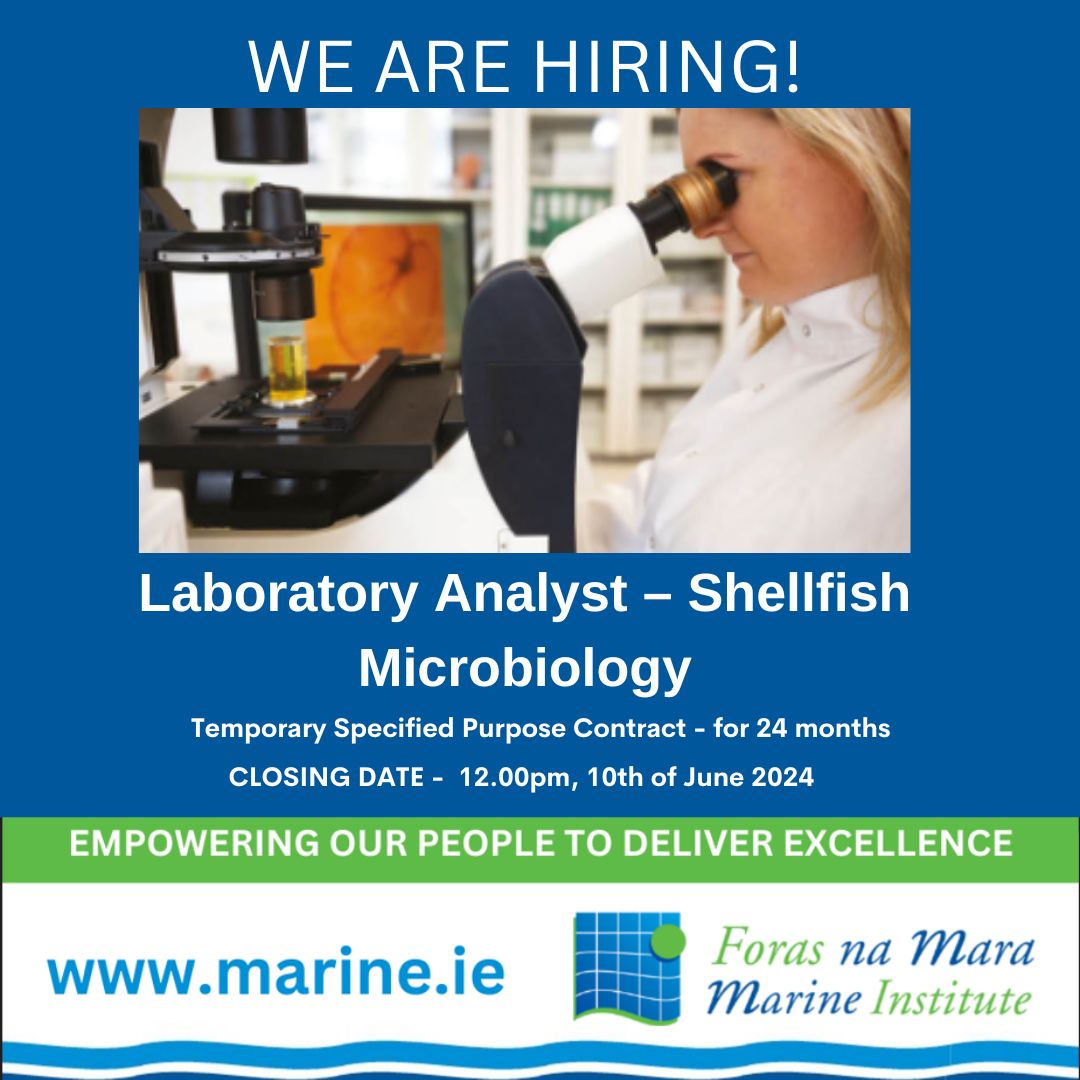 MarineInst's tweet image. 🛑JOB OPPORTUNITY

We are looking for a laboratory analyst to provide support for the PreVir project within the Shellfish Microbiology team.

Full job description ➡️ bit.ly/3R41WIb
The closing date is 📅 12pm, Monday, 10th June.

#Marine #LabAnalyst #Micro #Shellfish
