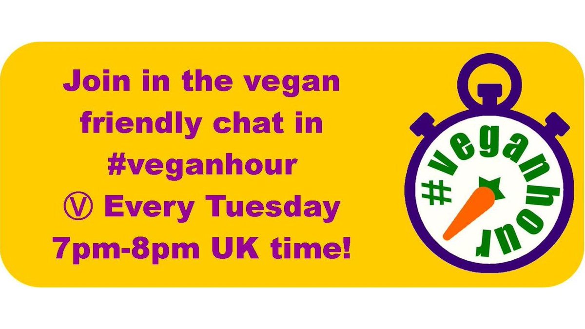 We're just about half way through this week's #veganhour... still plenty of time to join in the #vegan friendly chat! Ⓥ 🗨 🇻 🇪 🇬 🇦 🇳 🌱