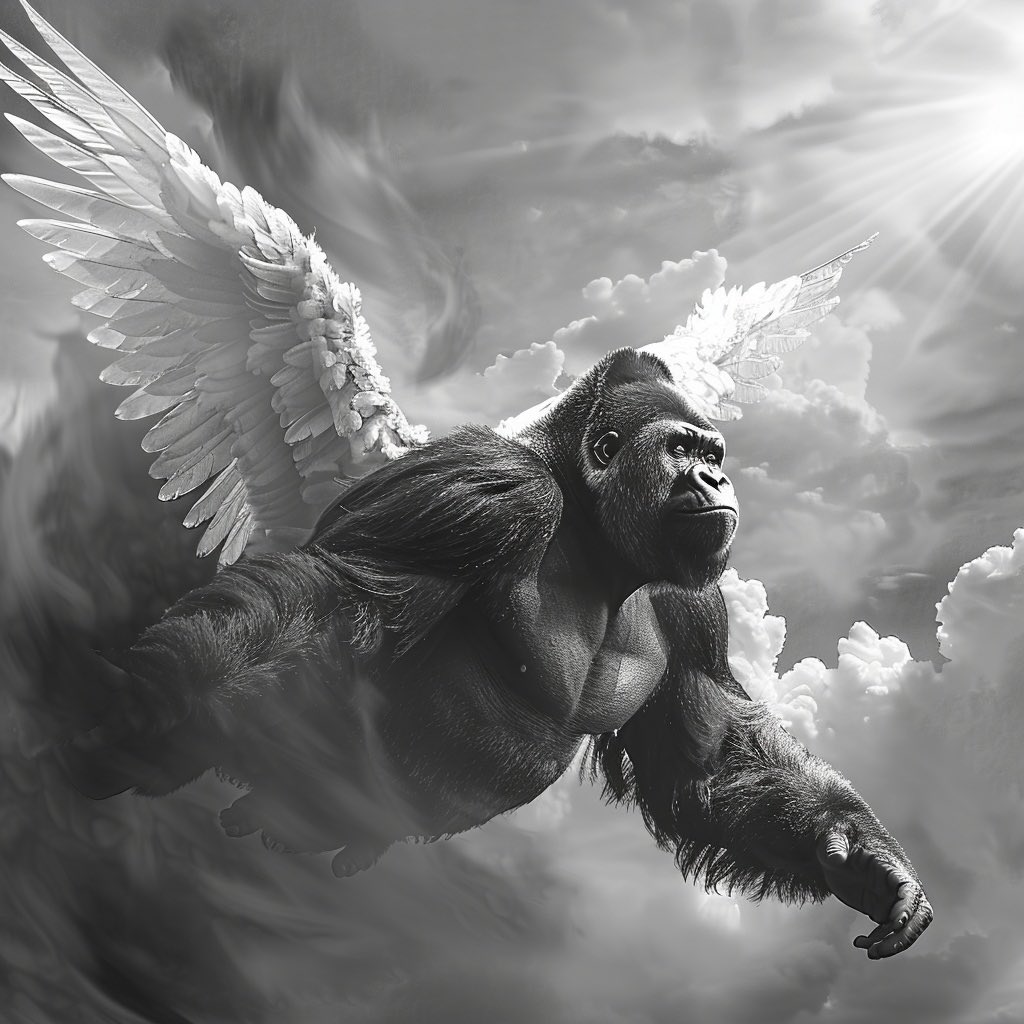 whosdagoodboy95's tweet photo. Fly high brother #HARAMBE https://t.co/wBX668lcso