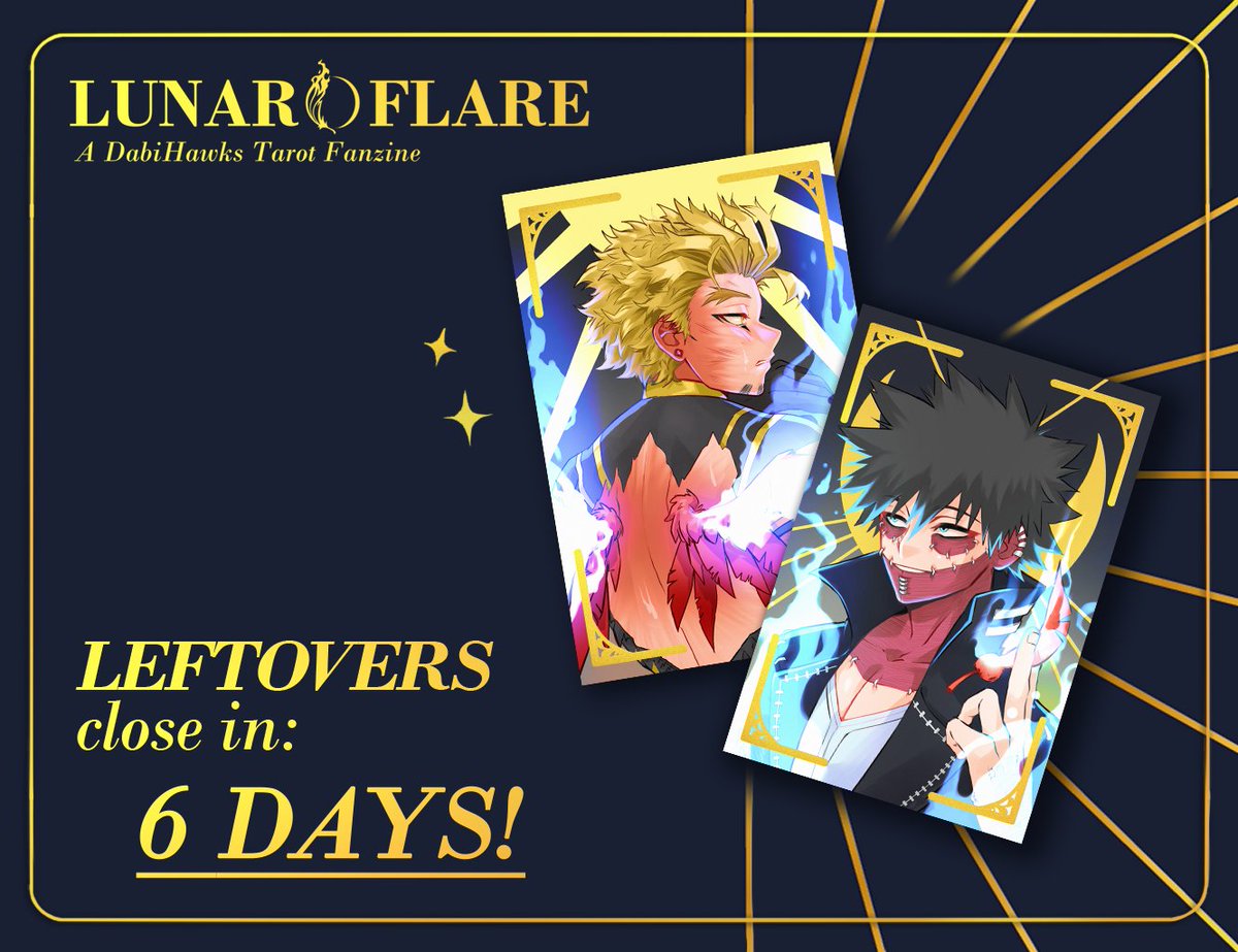 🌙 6 DAYS LEFT! ☀ Six more days until leftovers close! Grab these Dabihawks postcards by @oriumii for a dollar each! ✨ dabihawkstarot.bigcartel.com