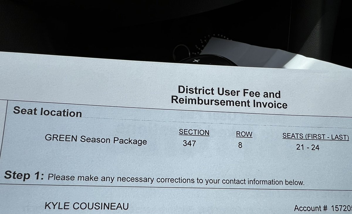 30 years ago this summer I put my name on the Green Bay Packers season ticket waiting list. 

The wait is now over. 

I received the invoice from for the District User Fee from the Green Bay/Brown County Professional Football Stadium District this morning.

#GoPackGo