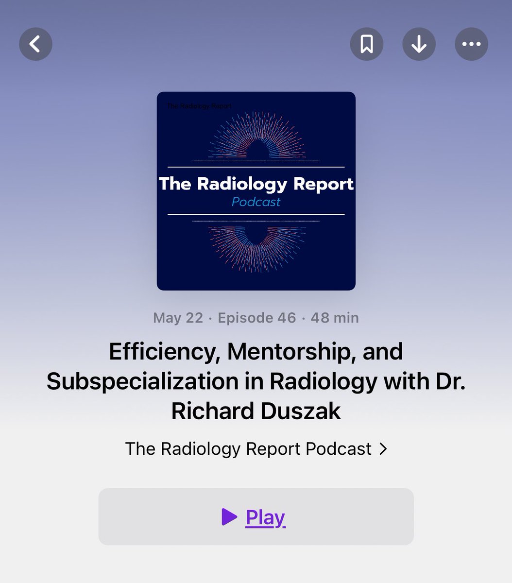 Check out the latest @radreportpod featuring our chair, @RichDuszak, speaking on “Efficiency, Mentorship, and Subspecialization in Radiology.” 🔗 podcasts.apple.com/us/podcast/the…