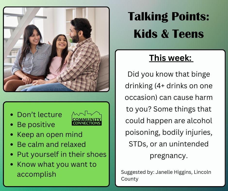 Having short and frequent discussions with your child can have lasting impacts on their decisions about many things, including the abuse of potentially addictive substances.
#TalkTheyHearYou #lincolncountynebraska #SubstanceAbusePrevention