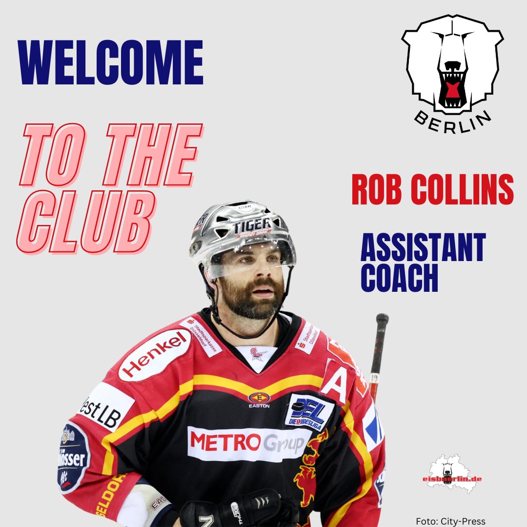 Rob Collins ist neuer Co-Trainer bei den Eisbären! Herzlich Willkommen in Berlin und viel Erfolg!

📸City-Press