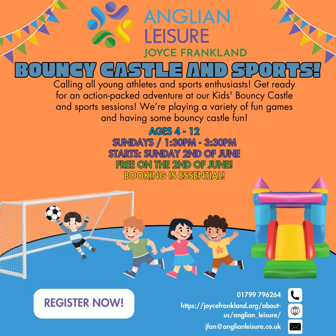 Did you know were hosting a new kids bouncy castle and sports session on Sundays? Come on down!

#kids #kidsfun #kidssports #sports #sport #kidsactivity #kidsactivities #bouncycastle #fitterhealthierhappier #stayactive #fitness #fitnesslife