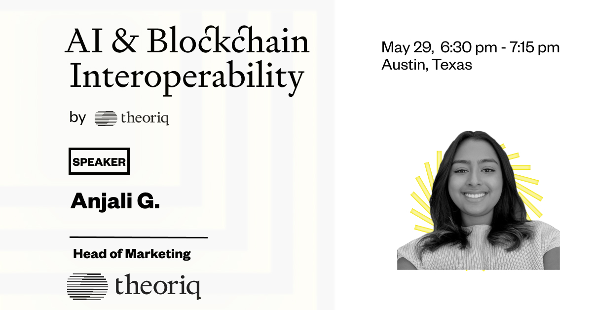 Theoriq (@theoriqai) on Twitter photo Our brilliant Head of Marketing, <a href="/anjaliegeorge/">Anjali George</a>, will be moderating the "AI x Blockchain Interoperability" talk during our Opening Night kickoff for <a href="/consensus2024/">Consensus2024</a> .
It's an event you won't want to miss!
📍RSVP: bit.ly/theoriq-event
👉🏽DM us for the access code!
🔸We're Our brilliant Head of Marketing, <a href="/anjaliegeorge/">Anjali George</a>, will be moderating the "AI x Blockchain Interoperability" talk during our Opening Night kickoff for <a href="/consensus2024/">Consensus2024</a> .
It's an event you won't want to miss!
📍RSVP: bit.ly/theoriq-event
👉🏽DM us for the access code!
🔸We're