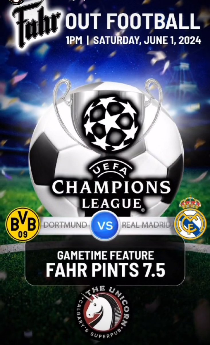 FahrBeer's tweet photo. Look what our friends @unicorncalgary are putting on this Saturday!! Come by for a great time and cheer for the team that's not from Spain! 😁 

#beer #soccer #abbeer #yycbeer #yyc https://t.co/q0imwirMEY