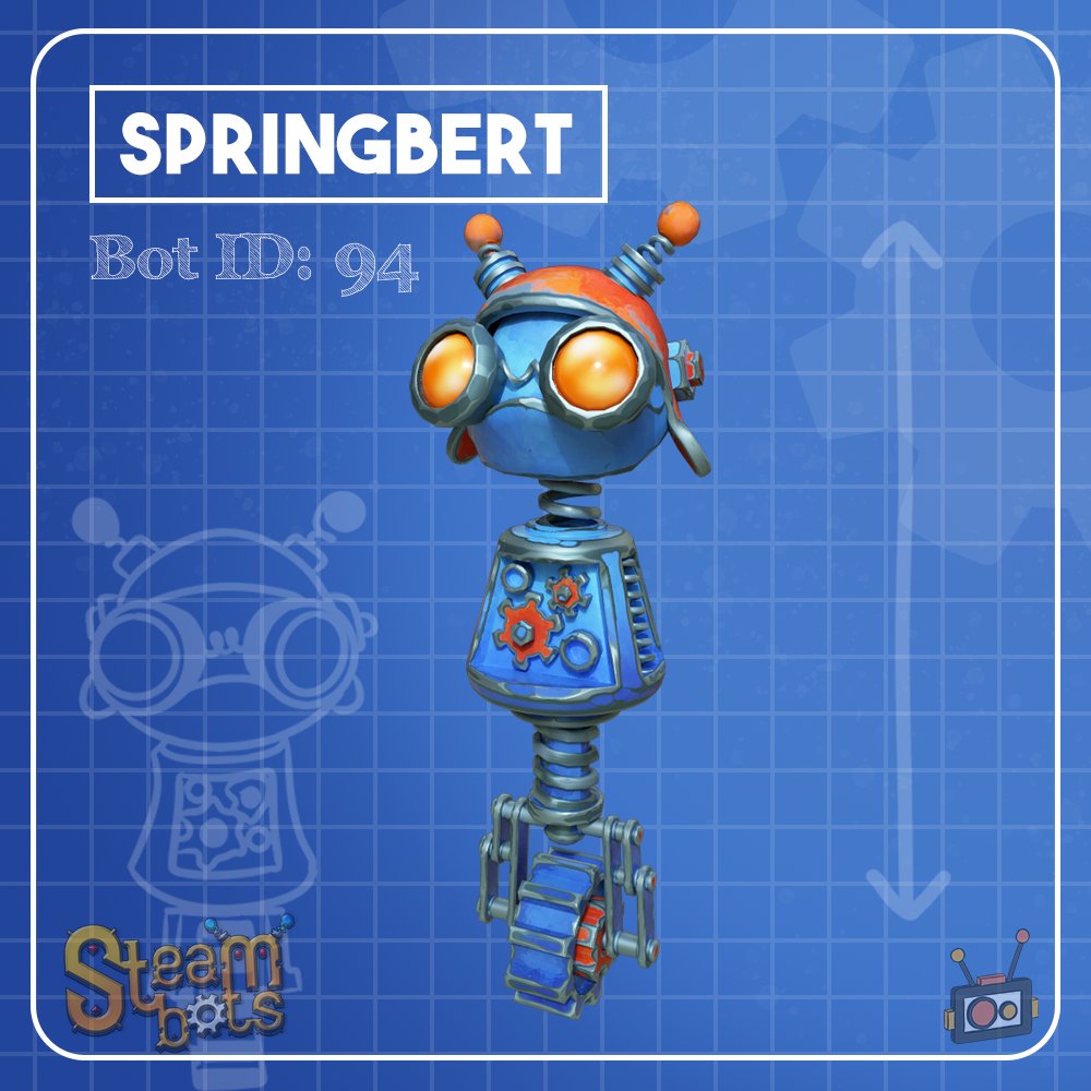 Say hello to Springbert, the bouncy, energetic hero of Steambots! 🦘With his high-flying leaps, he's ready to spring into action! 

#indiedev #IndieGameDev #gamedev #steambots