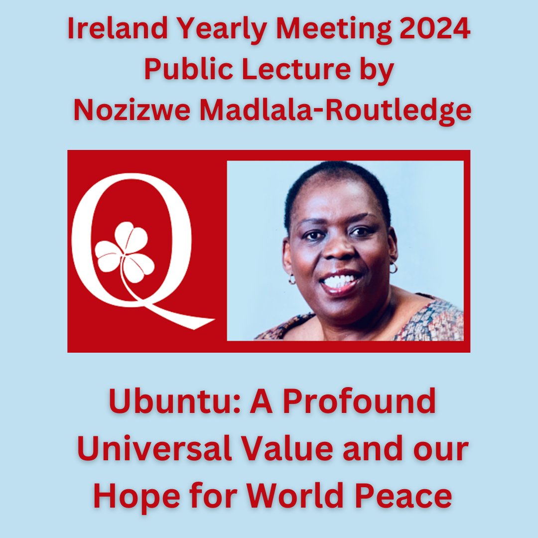 The Ireland Yearly Meeting 2024 Public Lecture will take place at 7.30pm on July 19, 2024 in the Boole 1 Lecture Theatre at University College Cork, and also online.
You can find further details here:
quakers-in-ireland.ie/2024/04/23/iym…

#IYM2024 #QuakersIreland #FaithinAction