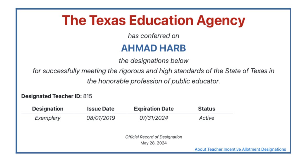 Yesterday concluded a 5 year TIA program at <a href="/lajoyaisd/">La Joya ISD</a> and <a href="/lobo_pride/">La Joya Palmview High School</a> I was honored to have been designated an EXEMPLARY teacher those past years, I want to thank everyone helped form the teacher I am now, Thank you Mrs <a href="/YvonneAyala_/">Yvonne Ayala</a> and Mr.Perez for your trust ❤️🖤🤍