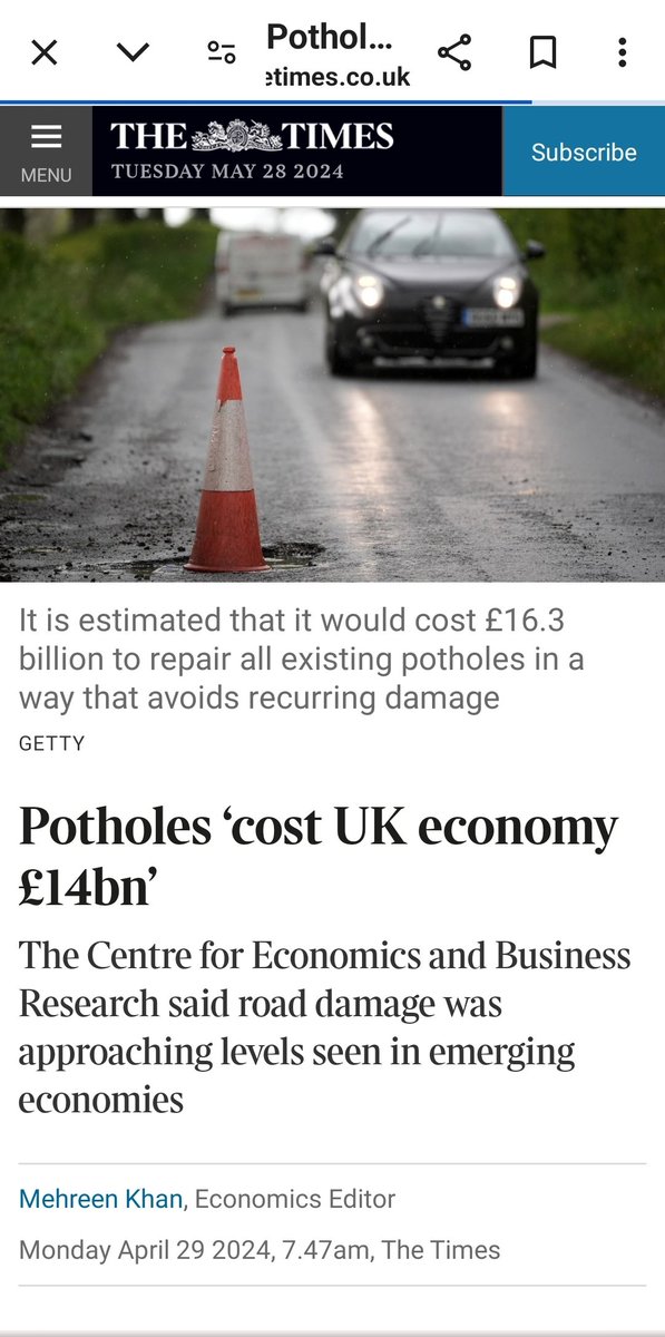 mrpotholeuk's tweet photo. What are @UKLabour plans for the UK's failing road network? Long term investment into an annual resurfacing programme is the real answer. #FixPotholeBritain
@LouHaigh @Bill_Esterson @LilianGreenwood @RachelReevesMP @Keir_Starmer https://t.co/9uWFbJbwqz