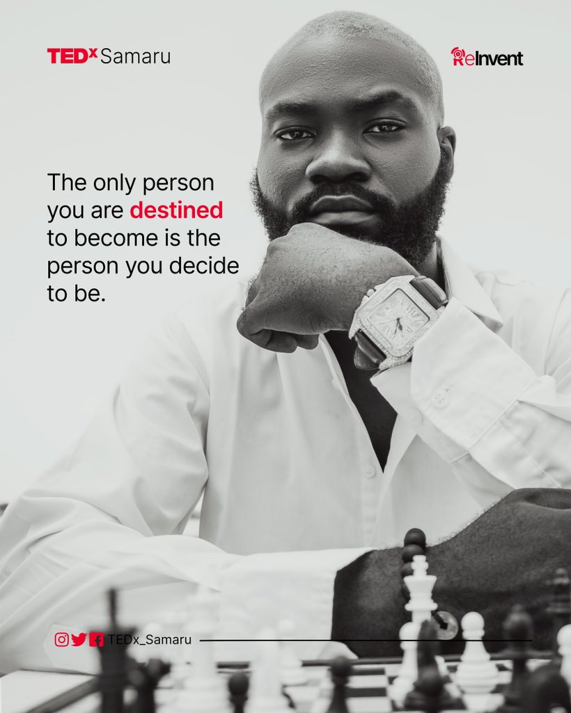 The only person you are destined to become is the person you decide to be.

#TEDx #TEDxtalks #TEDxSamaru #REINVENT #AhmaduBelloUniversity #ABUZaria