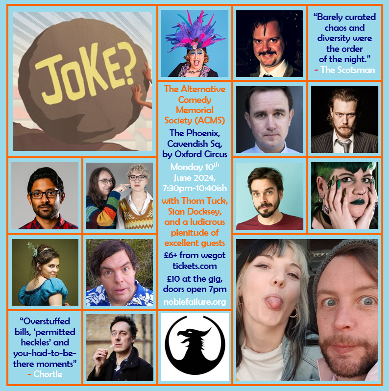 AltComMemSoc's tweet photo. #ACMS
📅Monday 10th June, 7:30pm
🏰@ThePhoenix_W1
🎟️£6/£8/£10 from https://t.co/TRrhKPLNKK
🥳hosted by @siandocksey and @turlygod, with
@FergusCraig, @extra_legs & @meredith_martyn, @RosalieMinnitt, @tombellforever AND MORE
🌈free guestlist for trans & NB folk, DM us your names https://t.co/KTXXCEYDmf