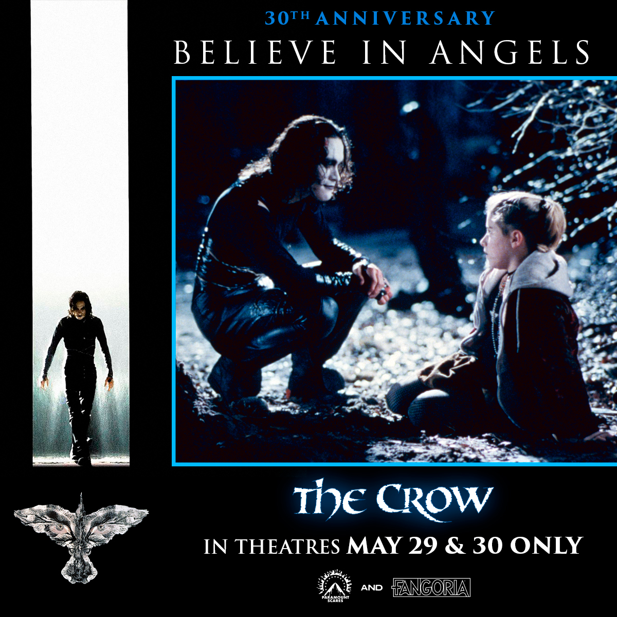 In a world without justice, one man was chosen to protect the innocent. Alex Proyas' 1994 goth masterpiece, #TheCrow, starring Brandon Lee, returns to the big screen for two nights only, May 29th and 30th.

Get your tickets now: thecrow1994.com