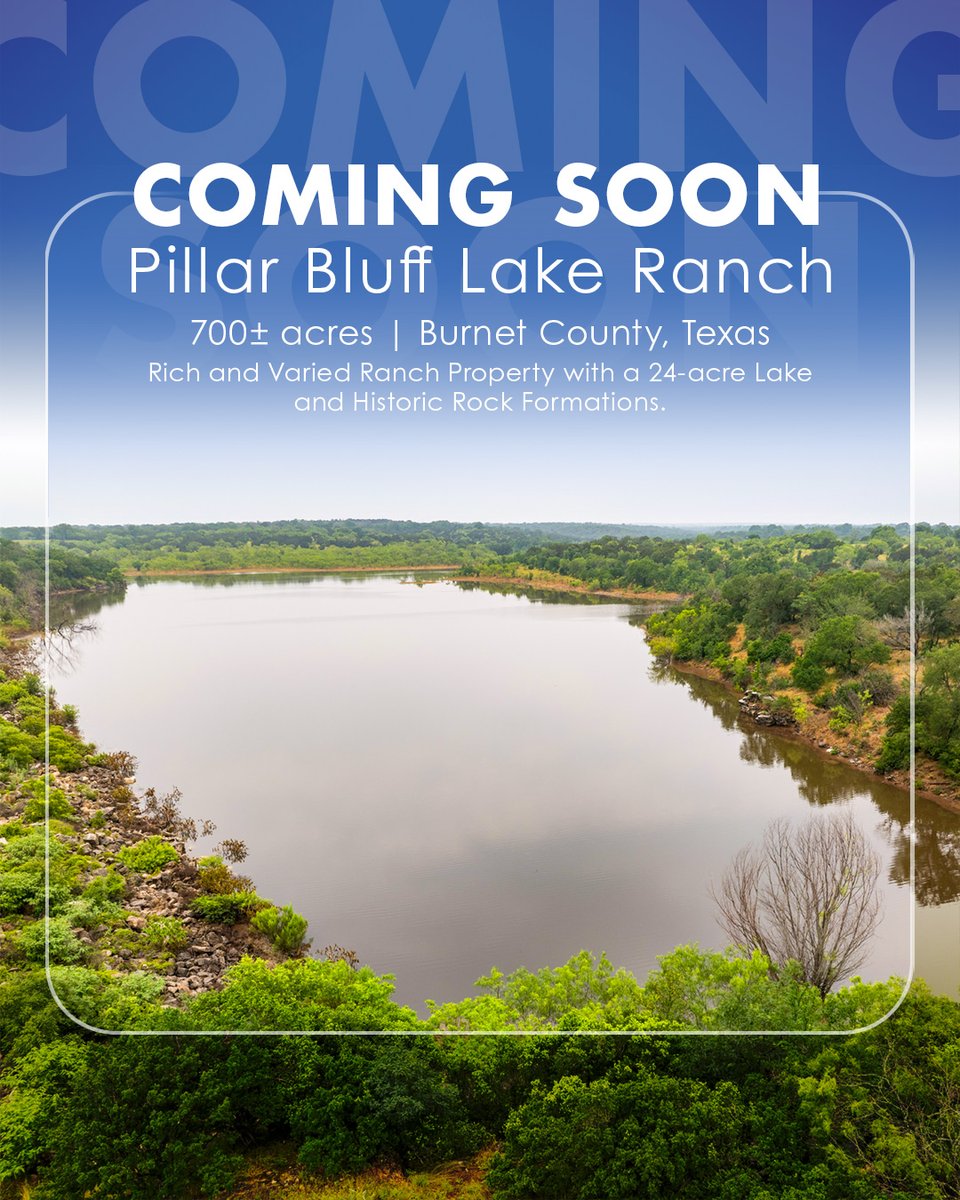 💥 COMING SOON! 💥
Pillar Bluff Lake Ranch
700± acres
Burnet Co, TX
bit.ly/CSMandSON

Robby Vann, ARA
512.423.8112
robby@csmandson.com

#csmandson #forsale #hunting #land #landforsale  #ranch #ranching #ranchforsale #ranchlife #texasranch #burnet #burnetcounty #lampasas