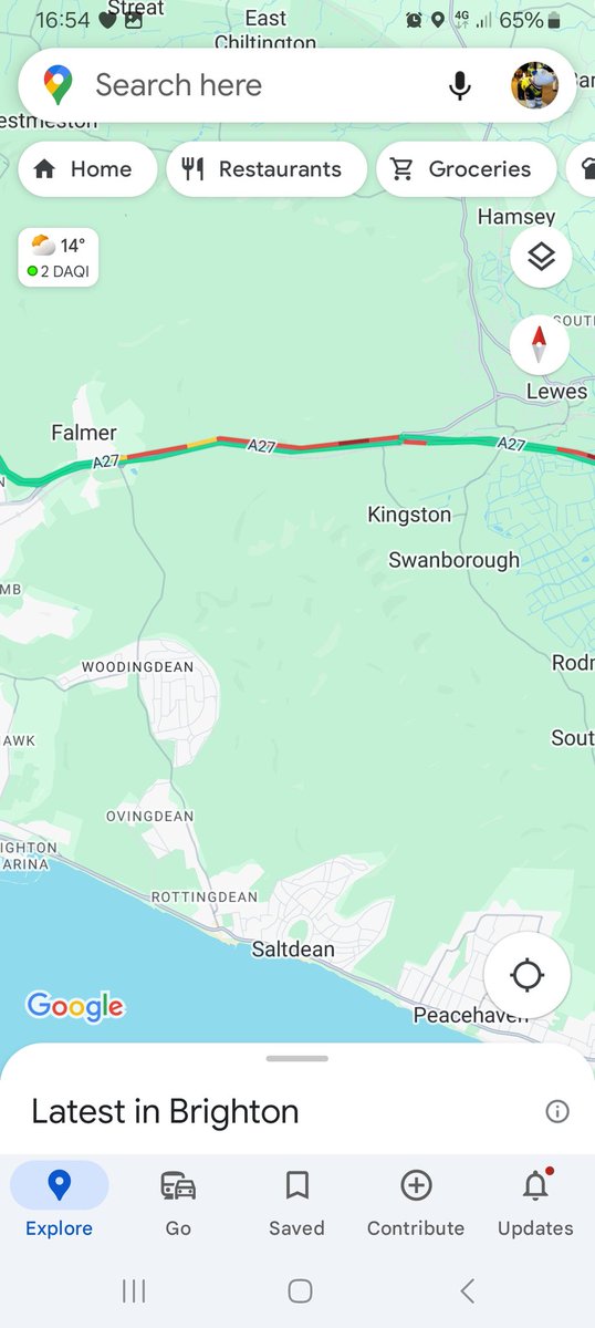 A27 Eastbound slow and Queuing traffic from falmer to the Ashcombe roundabout in Lewes miss phasing traffic lights @SylvMelB @BBCSussex @hawkinthebury @RegencyRadio @SussexIncidents @StagecoachSE @BrightonHoveBus