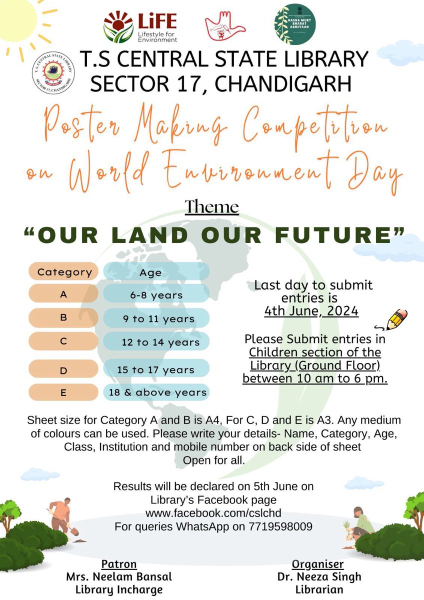 Organising Poster Making Competition on the occasion of World Environment Day @IFLA @IFLA_MLAS @IFLA_Lib4Dev @IFLAMetLib @SeemaRampersad @mohitgupta1962 @EduMinOfIndia @MinOfCultureGoI @nmbcchd @NMBA_MSJE @RrrlfKolkata @Priyank01572181