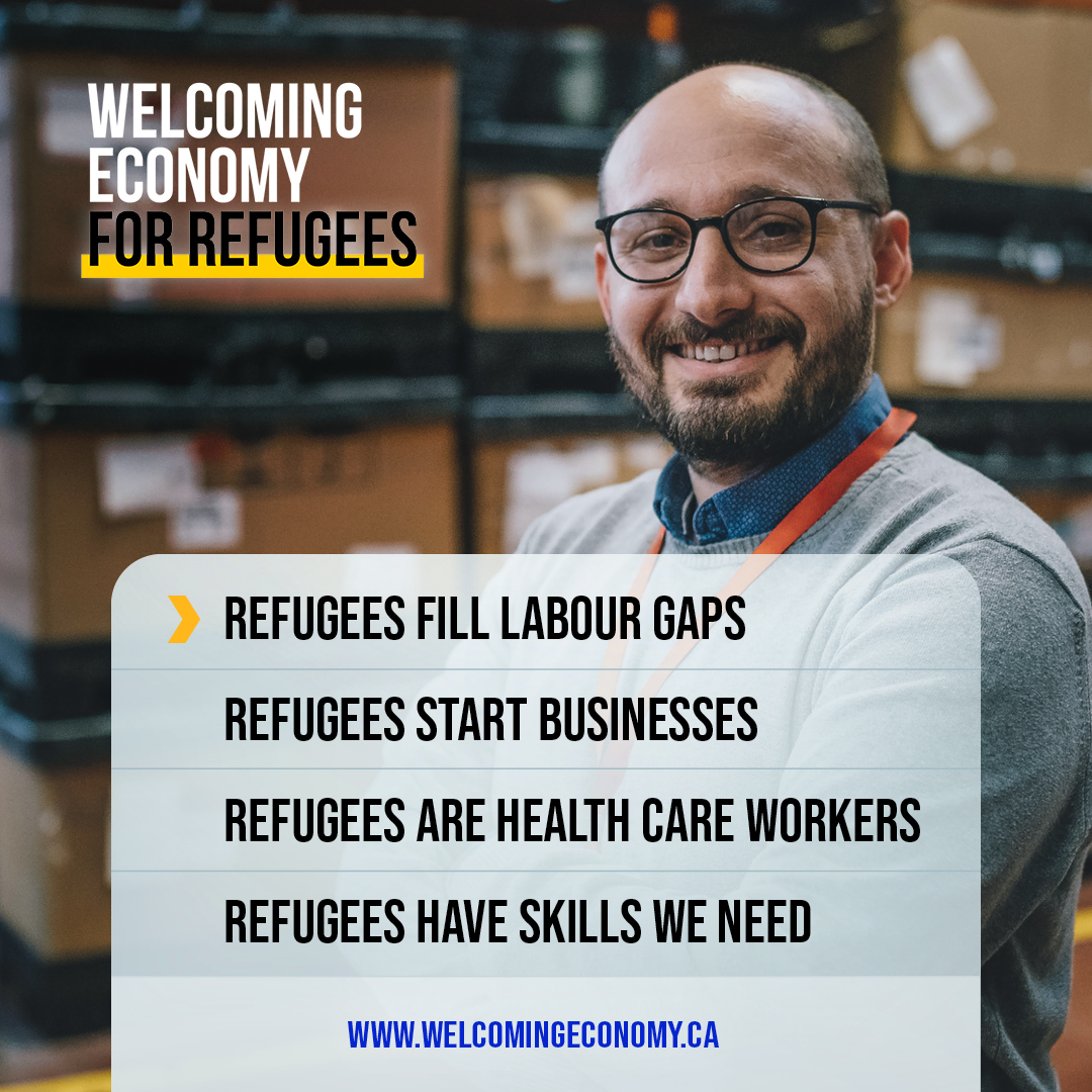 Almost half of #refugees live in smaller Canadian cities & towns. They are ready to step up & fill critical labor gaps so local businesses and communities thrive. Let's harness their talents today! 

Find out how by joining the #WelcomingEconomy: ow.ly/Pc2h50RT5h6