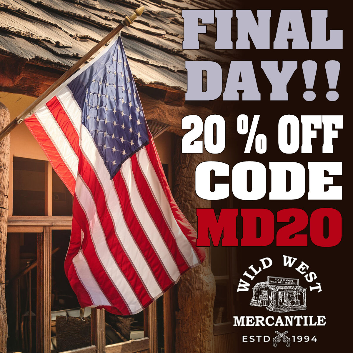 WWMERC's tweet photo. Time's ticking! Grab your 20% off now with code 'MD20' at checkout. Hurry, click the link before the deal disappears! https://t.co/ZTttzib252
#wildwestmercantile #memorialdaysale #westernwear #westernstore #shopmesa #1880s #reenactments #rangewear #cowboyclothes https://t.co/R8xwdGF4UF