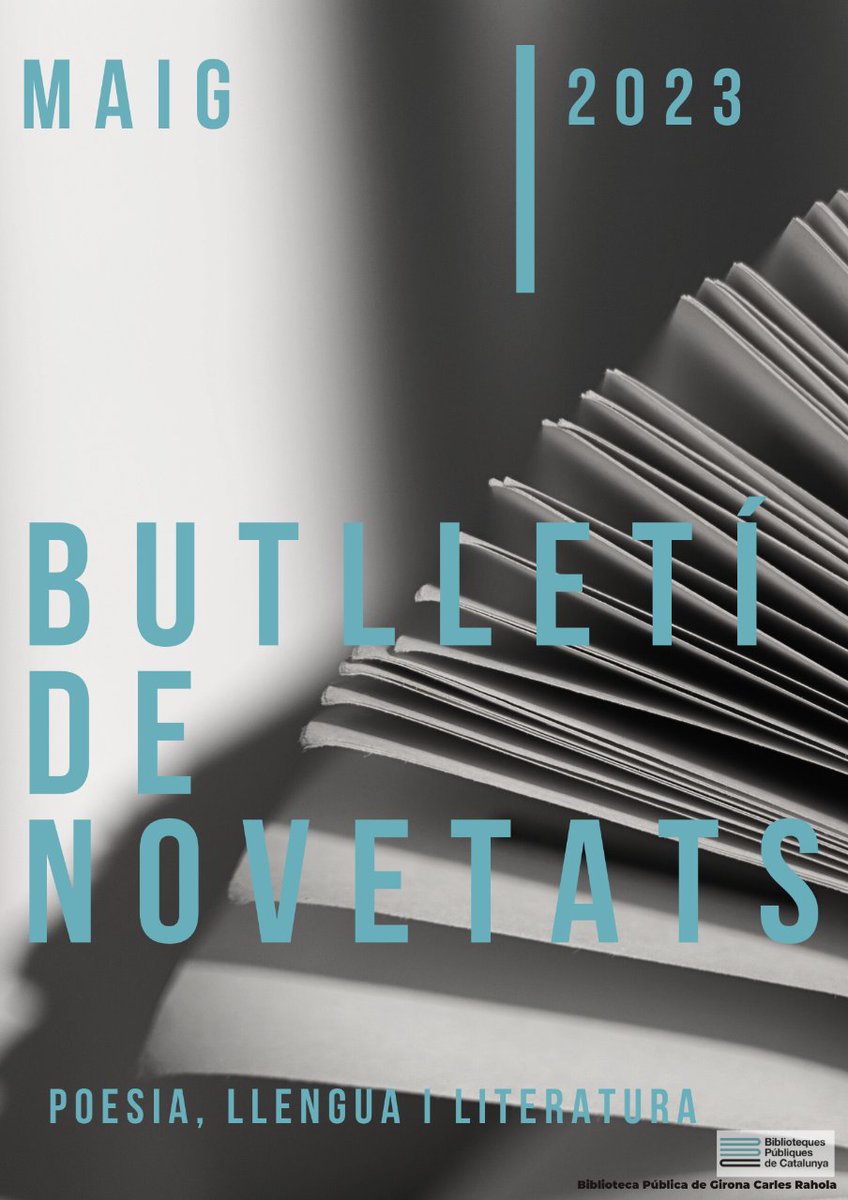 📣 Disponible un nou butlletí de #novetats de la secció de #LITERATURA de la #BiblioRahola
📚 Nous títols sobre poesia, llengua i temes literaris
🛒 Disponibles amb el carnet de #BibliotequesCat
#maig #poesia #lectura #BibliotecaPública #Girona #PublicLibrary
👇🧵1⃣/2⃣