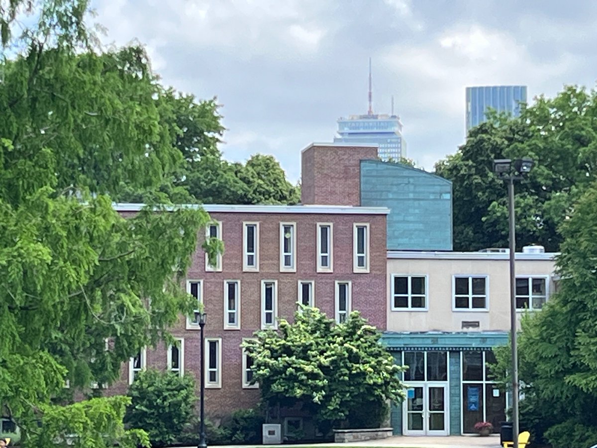 That’s the library I work in.  Behind it are Bostons two most famous skyscrapers: The Prudential and John Hancock buildings.