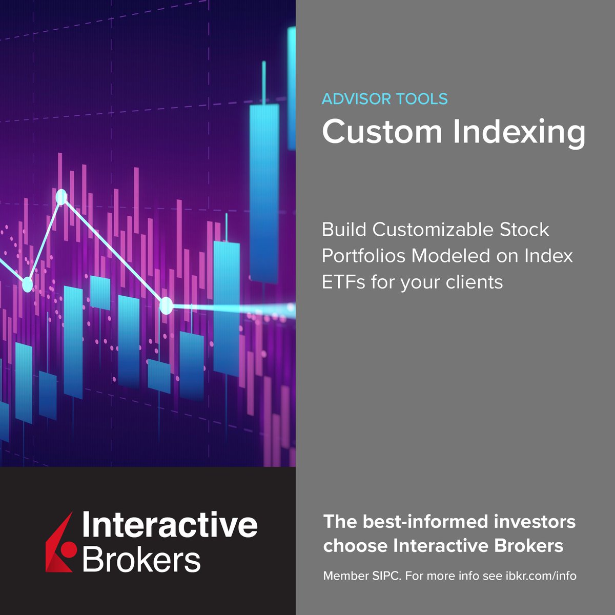 Advisors, you can use our Custom Indexing tool to build #portfolios that are modeled after Index ETFs. Easily customize them to your client's investment needs and goals. Explore the tool today: spr.ly/cindext #IBKR #Advisors #RIA