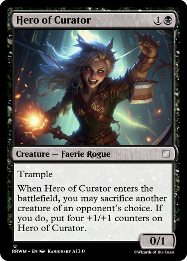 Hero of Curator
Submission by SeanMirrsen 
#MagicTheGathering #AiArtwork