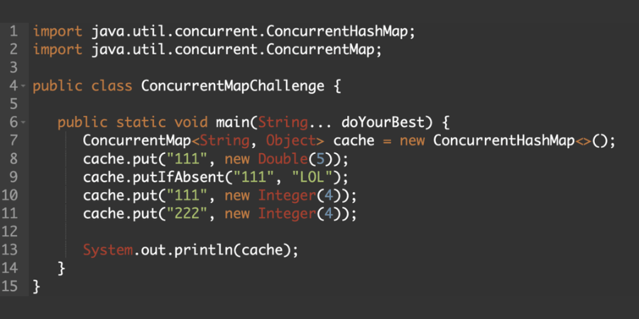 RafaDelNero's tweet photo. Discover the usefulness of the ConcurrentHashMap class in a multi-threaded environment. Test your knowledge with a quick Java Challenge and expand your understanding:

🔗  https://t.co/SALgKu74iC

#Java #ConcurrentHashMap #JavaChallenge #Multithreading https://t.co/qkQ0yNhnmp