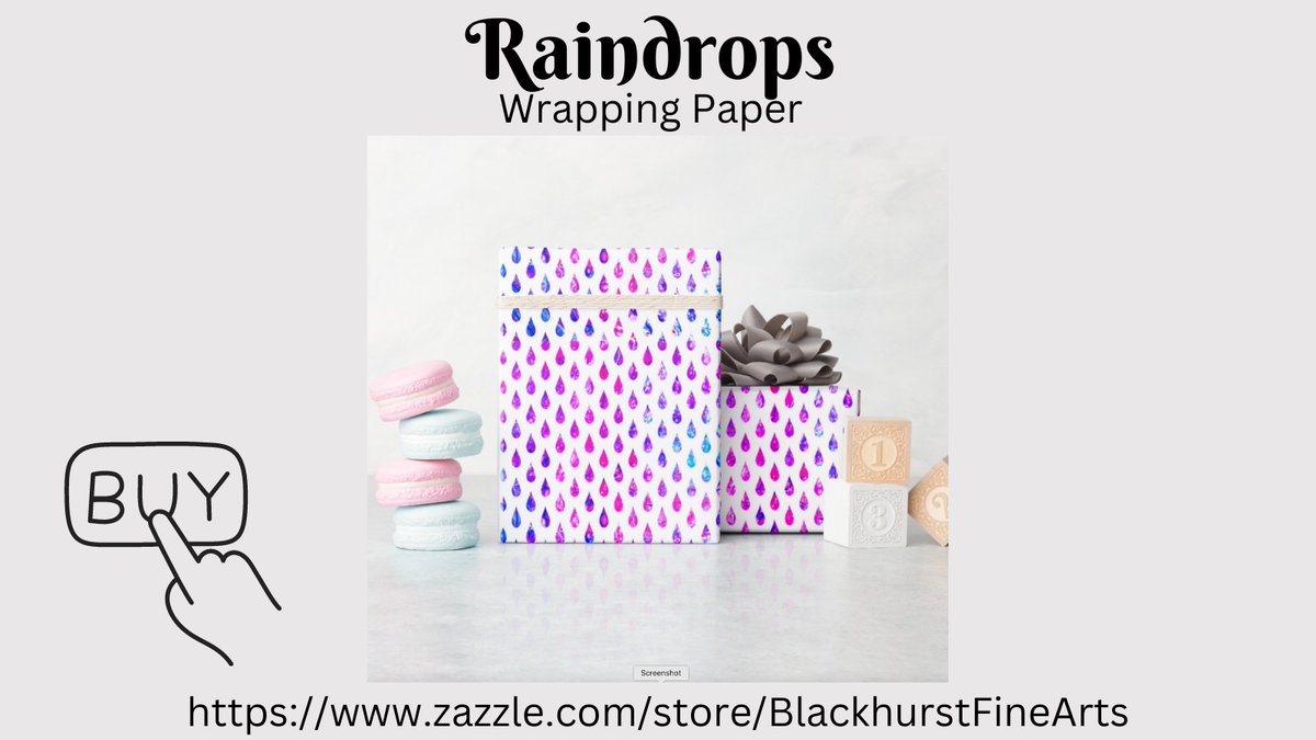 Going to a baby shower? Check out the cute pink and blue raindrop wrapping paper in our Zazzle shop! Just click the link to buy now! #BabyShower #Gifts zazzle.com/pink_and_blue_…