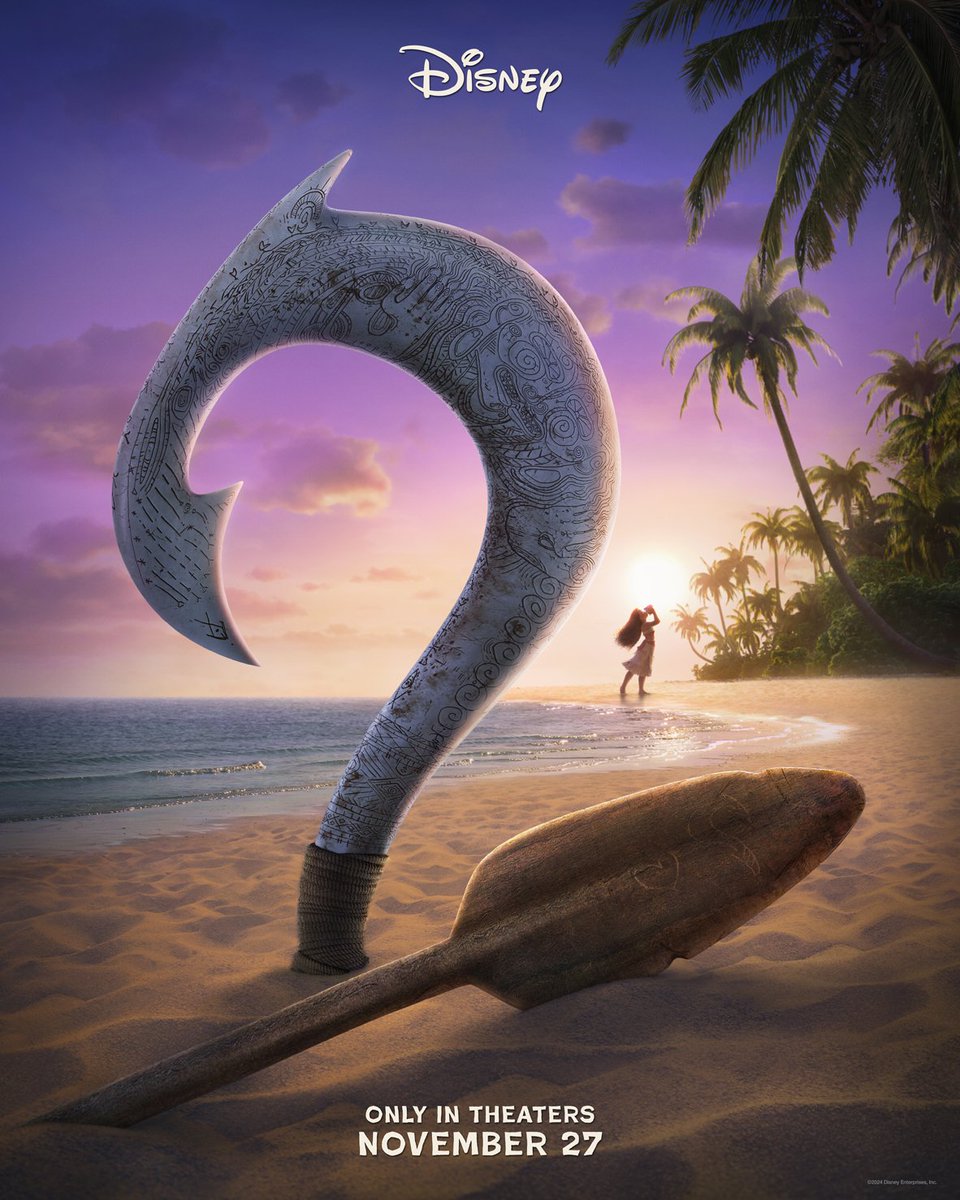First poster for 'MOANA 2.' The new trailer drops tomorrow. #Moana2 sails into theaters on November 27!