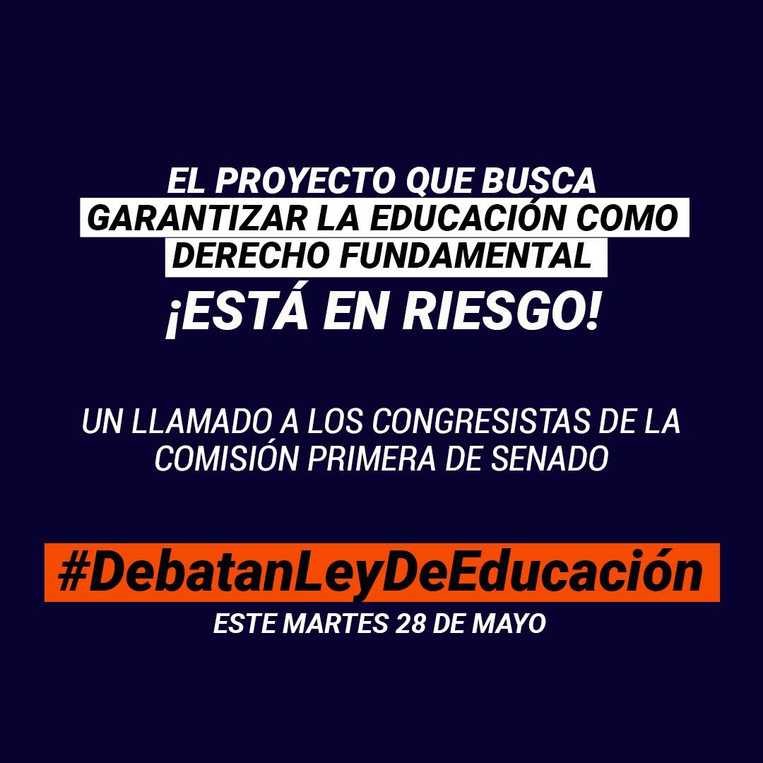 📣 Colombia necesita la Ley Estatutaria de Educación para que el Estado garantice este derecho fundamental en todo el país 🇨🇴 🫵🏽 ¡El debate de esta ley NO puede posponerse más! #EducaciónDerechoFundamental #DebatanLeyDeEducación