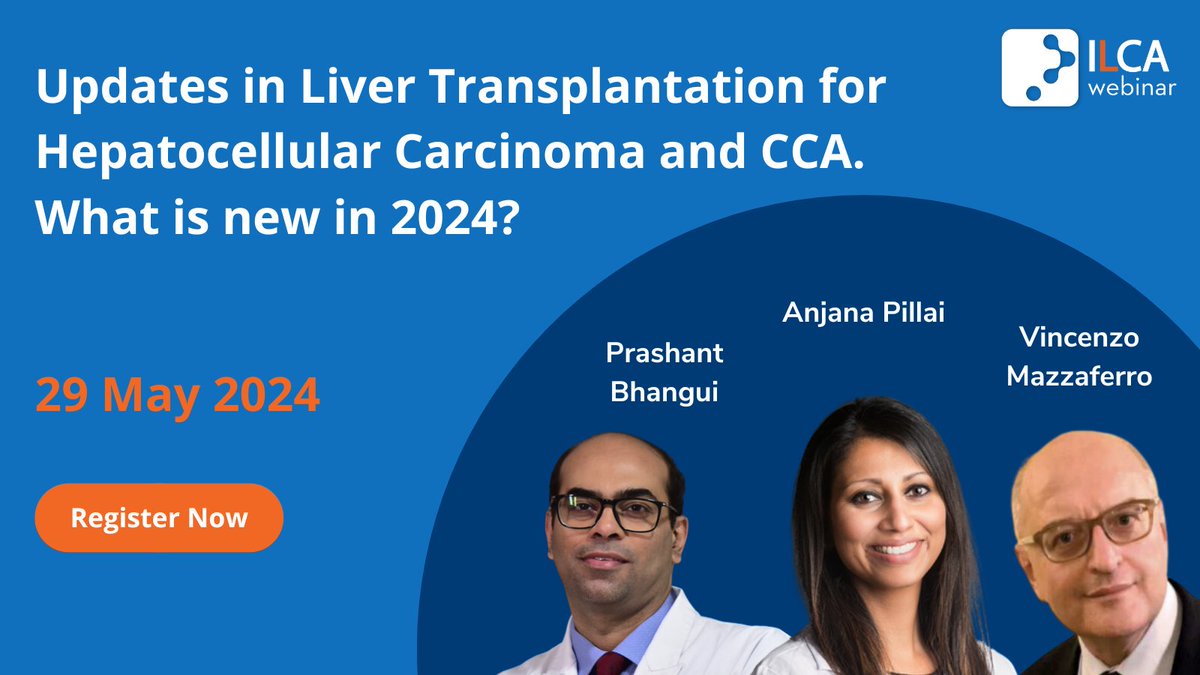 Curious to hear more about the latest advancements in liver transplantation for HCC and CCA? 🤔

Discover what’s new in 2024 and stay ahead in the field by attending tomorrow's ILCA #webinar: ilca-online.org/education/ilca…

📅 Date: 29th May
⏰ Time: 5:00 PM CET