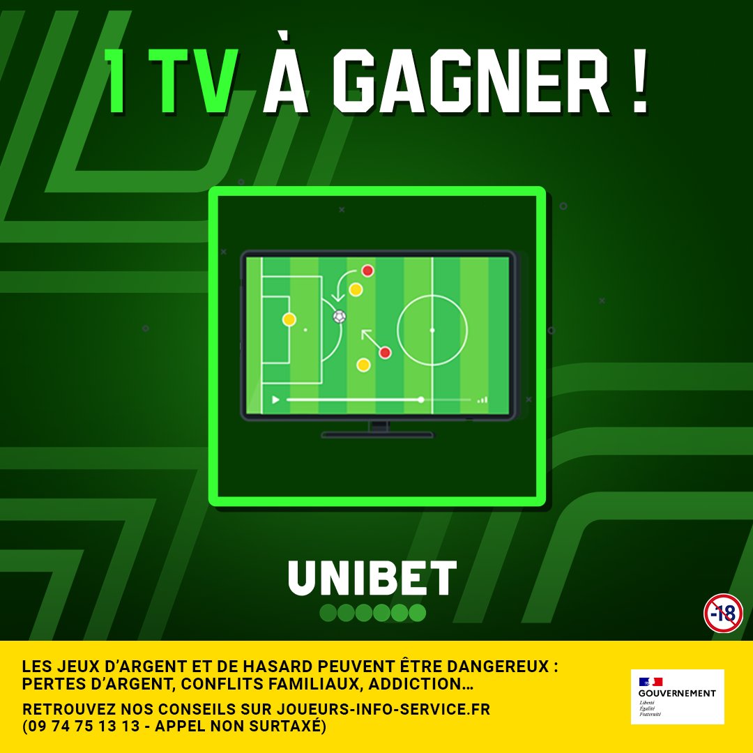 🎁 1 TV à gagner avant un été de folie ! 📺

👉 RT + FOLLOW @UnibetFrance
🤞 TAS le 10/06