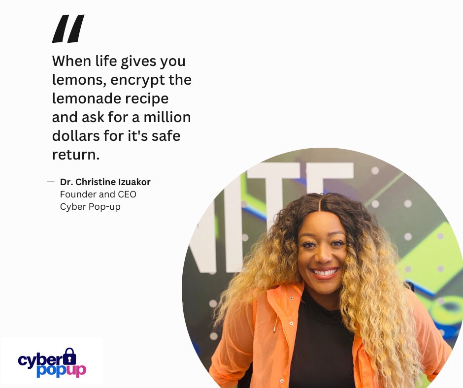 This week, I'll be talking quite a bit about the topic of ransomware. Kicking things off by sharing an age old quote with a twist! Keep it going in the comments...what do you do when life gives you lemons? #ransomware #cybersecurity #cyberpopup #cybertalent