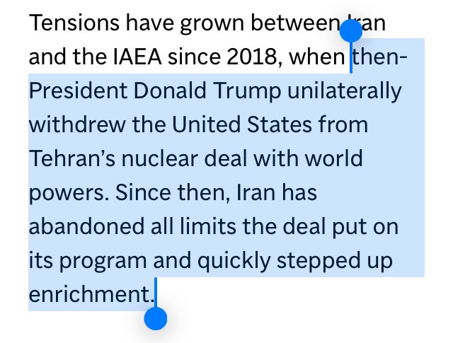 Trump paved the way for this by dumping the Iran deal. That key fact should be a prominent part of the news coverage today.