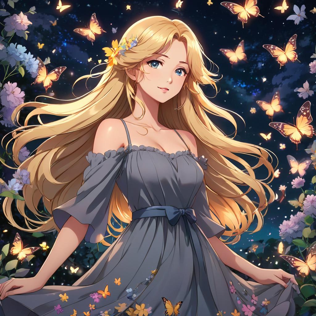 'A beautuful girl with long flowing blonde hair and a wearing grey dress with lots of flowers...' gencraft.ai/p/ZQSUBg #gencraft #ai #art #aiart #AIGen #aiadventures #AIArtGallery #AIArtwork #stablediffusion