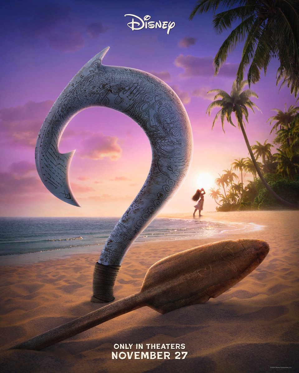 Primeiro pôster oficial de 'MOANA 2'. O trailer será lançado amanhã.