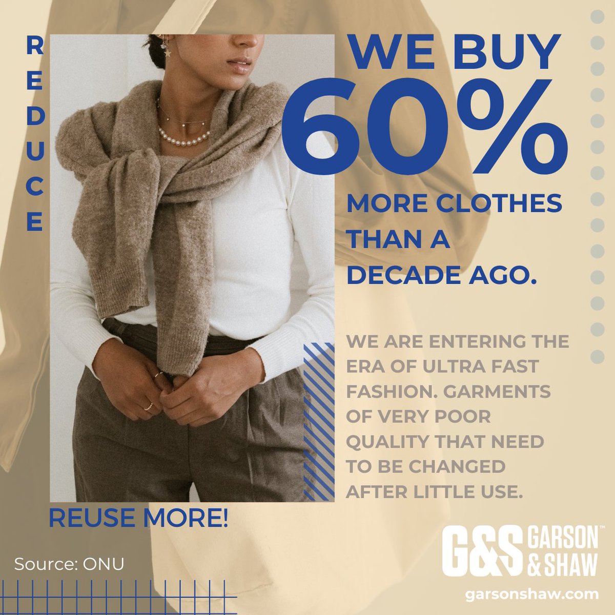 👀👗Ultra-Fast Fashion:  faster production cycles and poor labour practices, increased negative environmental impacts👎.
#Reuse #SayNOToFastFashion #ReduceConsumption #GarsonShaw