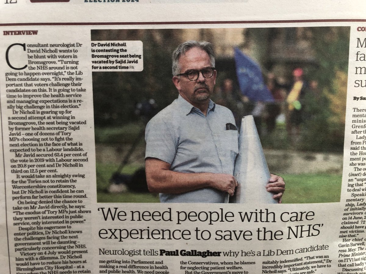 If you liked my interview in todays ⁦⁦@theipaper⁩ …. I’ll be grateful for your support. Then I’ll never need a 📣outside Parliament, I’ll use the 🎤inside to be a #LocalChampionNationalVoice for #Bromsgrove & 🇬🇧 🔶👊 ⁦@BromsLibDems⁩ crowdfunder.co.uk/p/help-put-a-c…