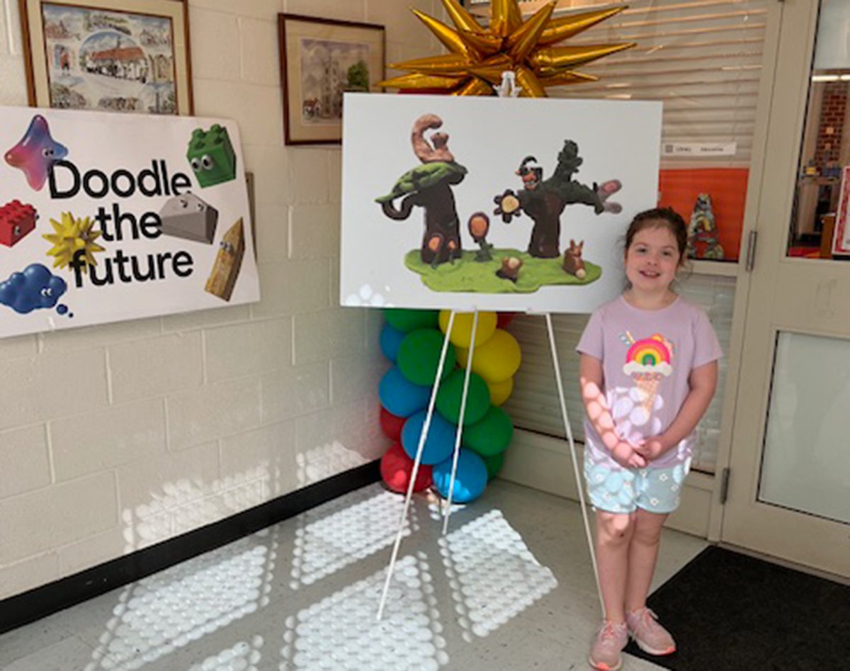 🌟Sofia, a talented 2nd grader from Kensington Parkwood Elementary, is a state winner in the Doodle for Google contest! 🎨 Vote for her doodle to be featured on Google's homepage & help her win a scholarship. Voting open until June 4! 🗳️ #DoodleForGoogle 

ow.ly/G0JN50RYB3k