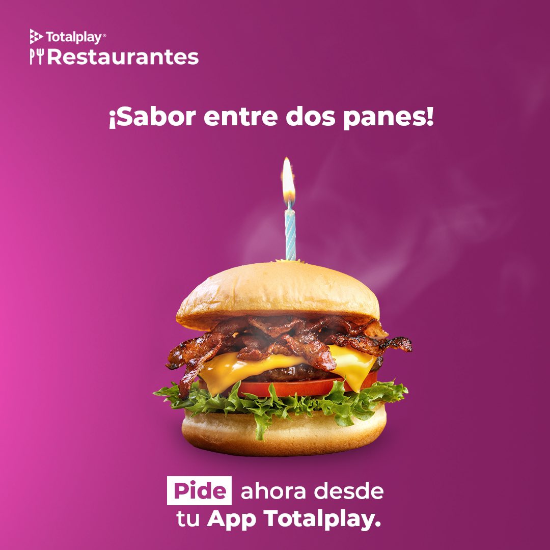 ¡Celebra el día de la hamburguesa 🍔 pidiendo la que más se te antoje, directamente desde tu app de Totalplay! 📲 No dejes pasar este día para celebrar y darte un gustito. 🎉🍔 Ordena aquí: qrco.de/beXlqA 📲
