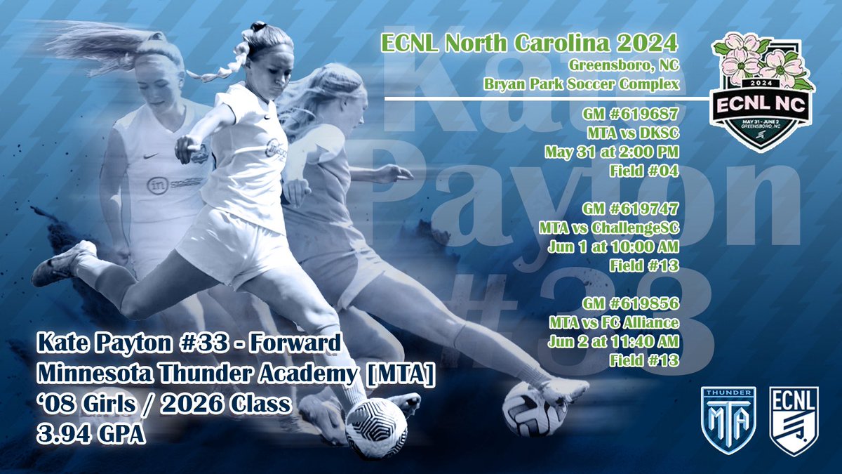 Kate Payton (@katespayton08) on Twitter photo My team is headed to North Carolina this weekend for our last showcase before Nationals in Seattle! <a href="/ECNLgirls/">ECNL Girls</a> <a href="/MTA08ECNL/">mta08ecnl</a> <a href="/TopDrawerSoccer/">TopDrawerSoccer</a> My team is headed to North Carolina this weekend for our last showcase before Nationals in Seattle! <a href="/ECNLgirls/">ECNL Girls</a> <a href="/MTA08ECNL/">mta08ecnl</a> <a href="/TopDrawerSoccer/">TopDrawerSoccer</a>